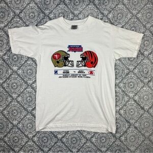 SN francisco 49ers vs Cincinnati bengals shower bowl XXIII single stitch xl